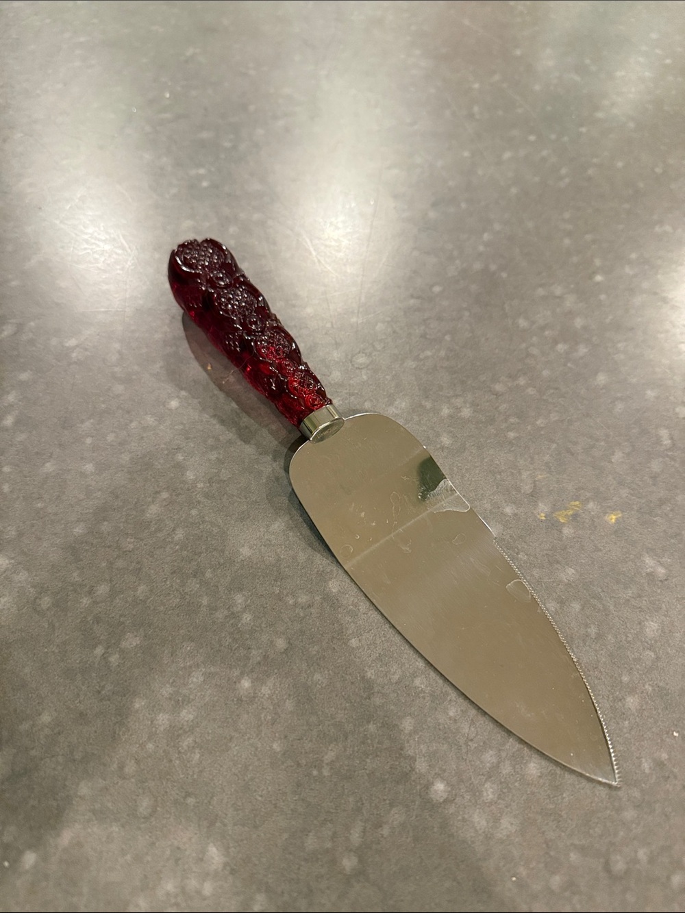 Avon Cape Cod Red Glass Handle Cake Server